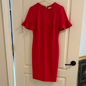 Calvin Klein Vibrant Red Midi Dress